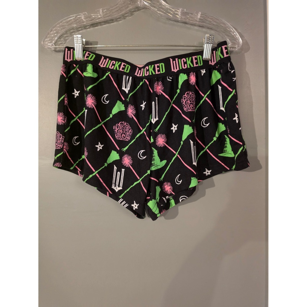 Wicked The Musical Pajama Shorts Women Medium Black Pink Green Broadway Lounge